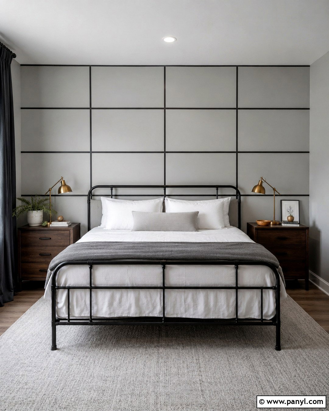 Grid Pattern Bedroom Wall - 20 Simple Paint Designs On Wall Bedroom Ideas