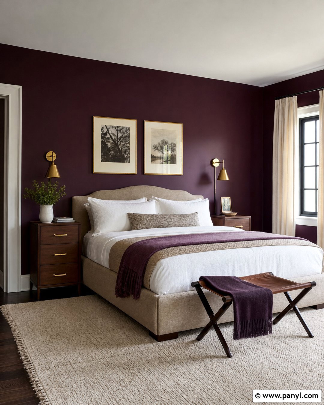 Guest Room With Dark Purple Walls - 35 Dark Purple Walls