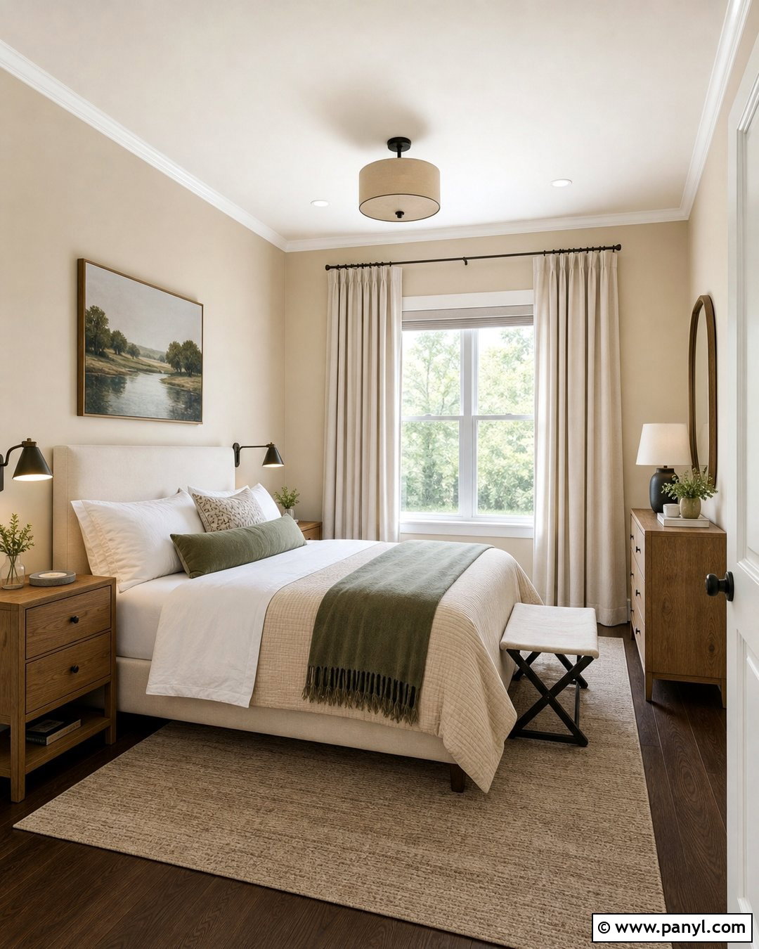 Guest Room With Vanilla Latte Walls - 50 Vanilla Latte Color Wall Ideas