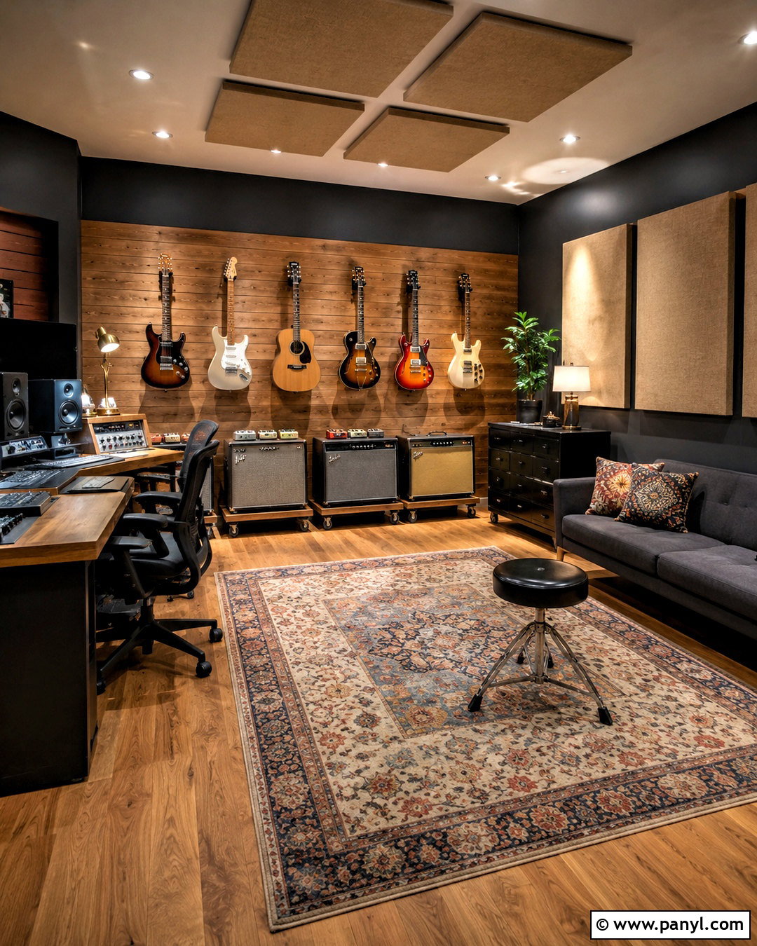 Guitar Music Studio - 20 music studio decor interior design ideas