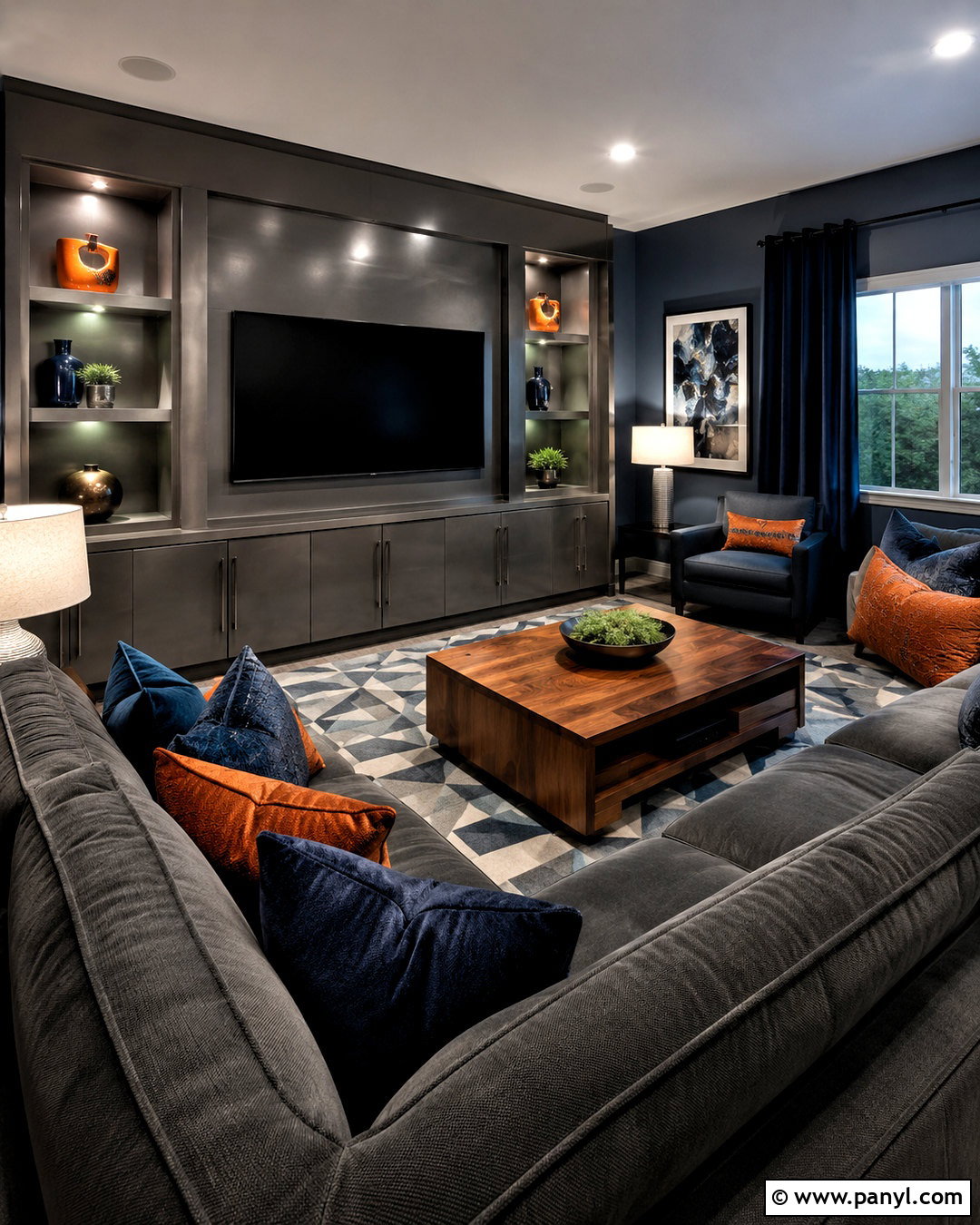 Gunmetal Metallic Paint Media Room - 20 metallic paint colors