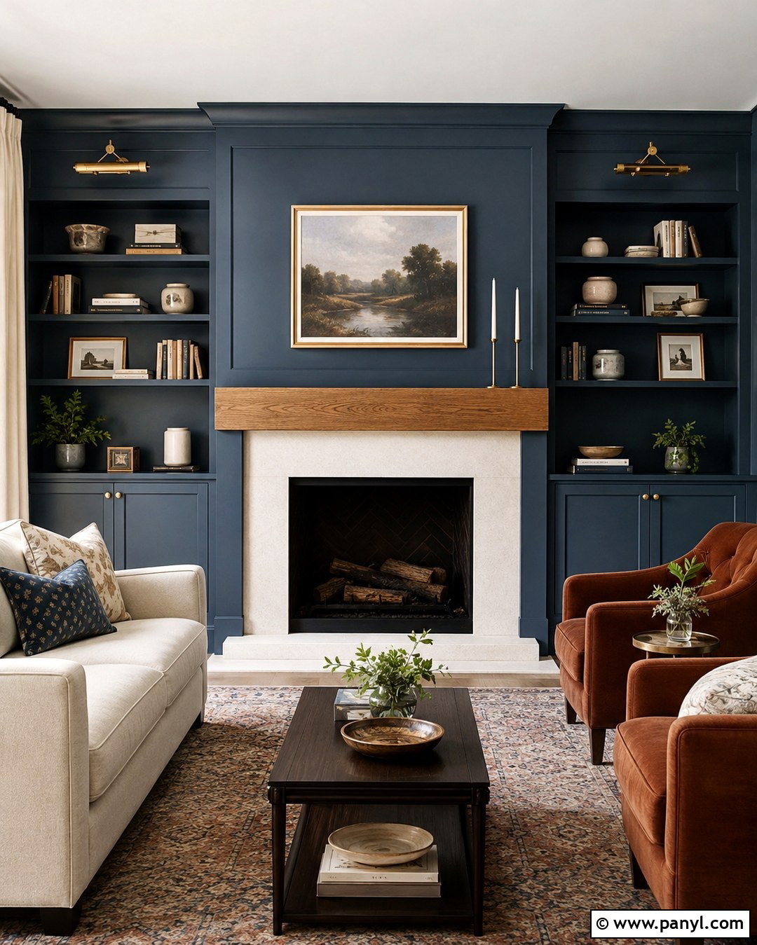 Hague Blue Fireplace Walls - 20 Hague Blue Walls