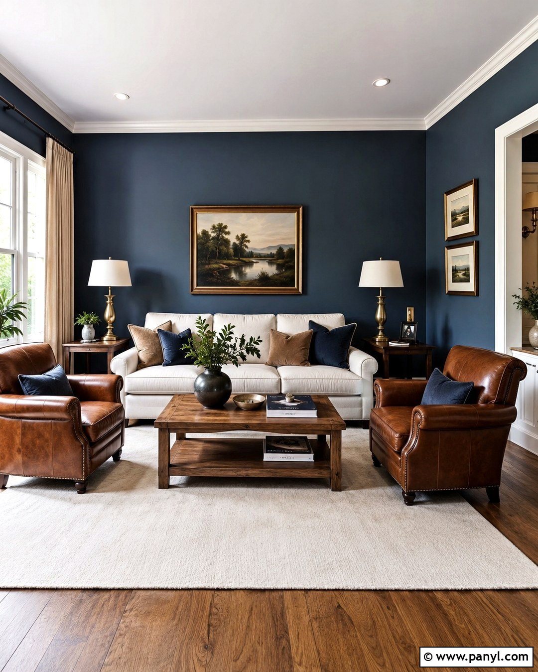 Hague Blue Living Room Walls - 20 Hague Blue Walls