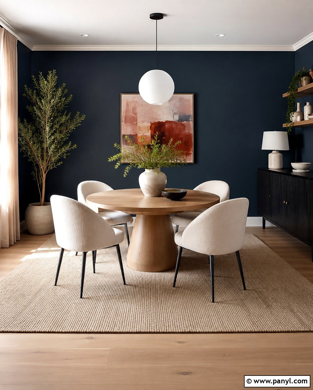 Hague Blue Modern Dining Room Walls - 20 Hague Blue Walls