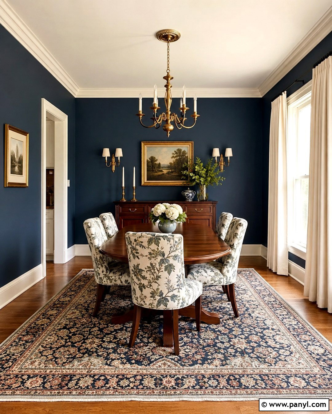 Hague Blue Traditional Dining Room Walls - 20 Hague Blue Walls
