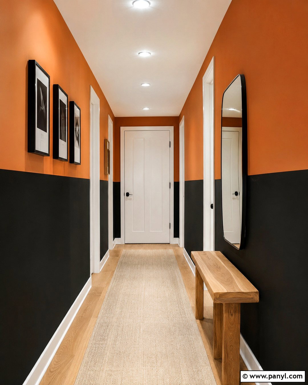 Half Black And Orange Hallway Walls - 20 black and orange walls