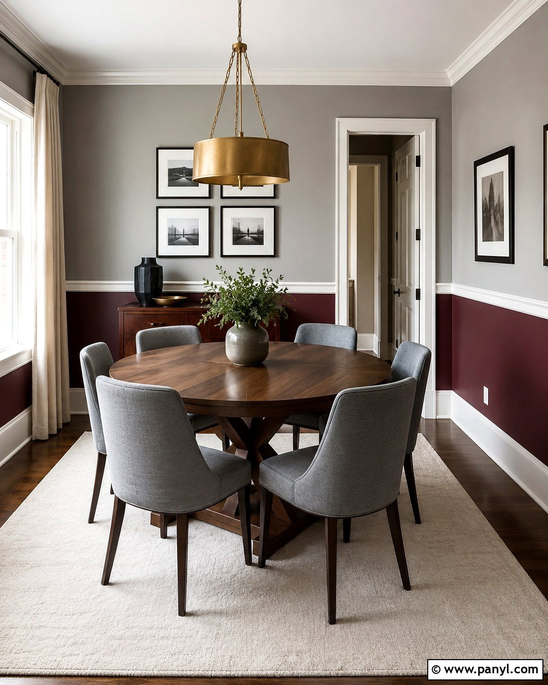 Half Burgundy And Half Grey Walls - 20 burgundy and grey walls
