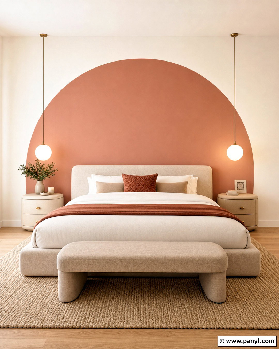 Half Circle Geometric Accent Wall - 20 geometric accent wall ideas