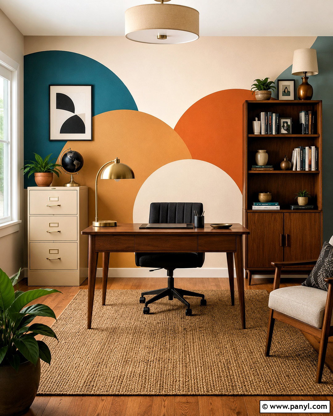Half Circle Pattern Wall Painting - 20 pattern wall painting ideas