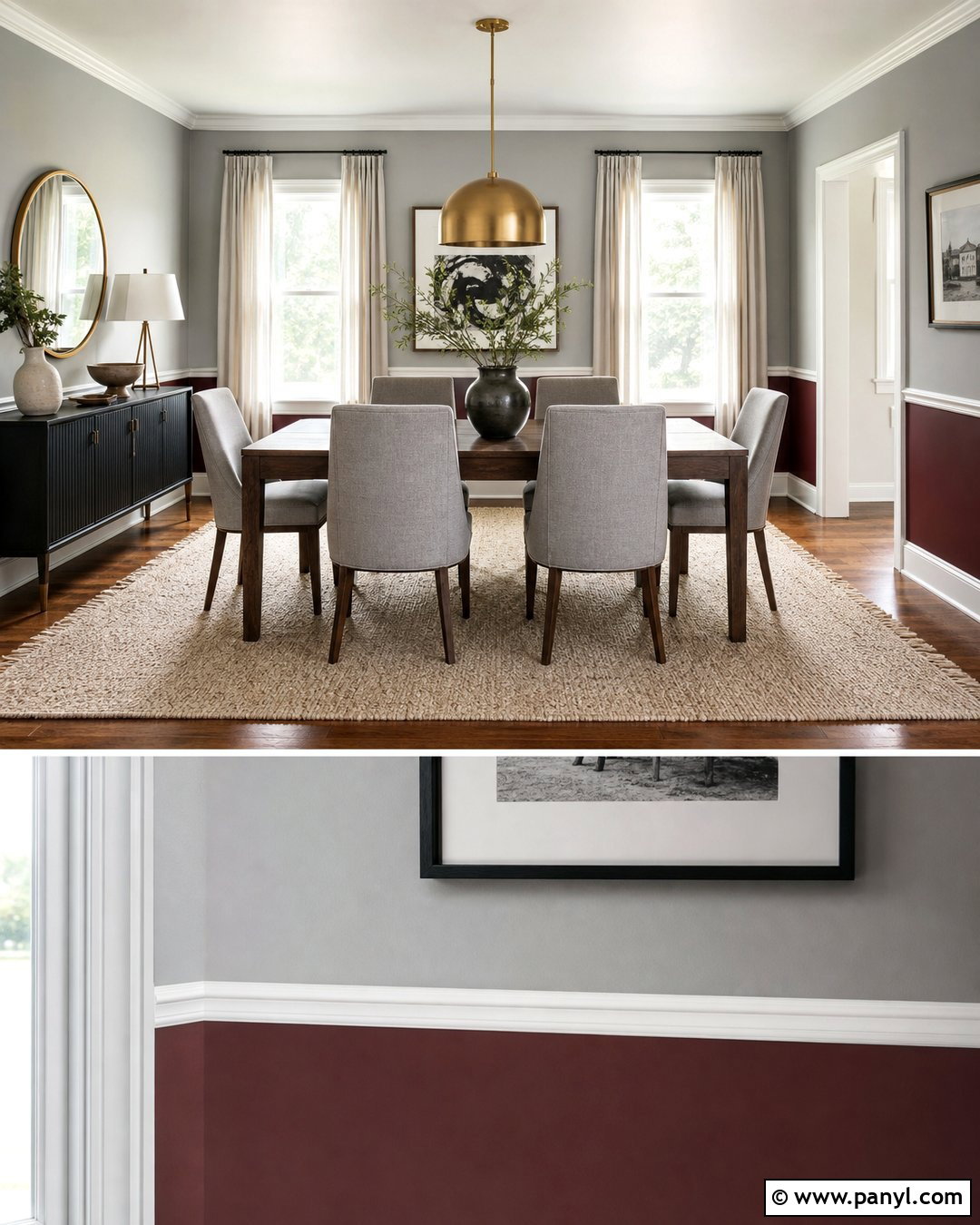 Half Maroon And Half Grey Wall - 20 Maroon And Grey Walls