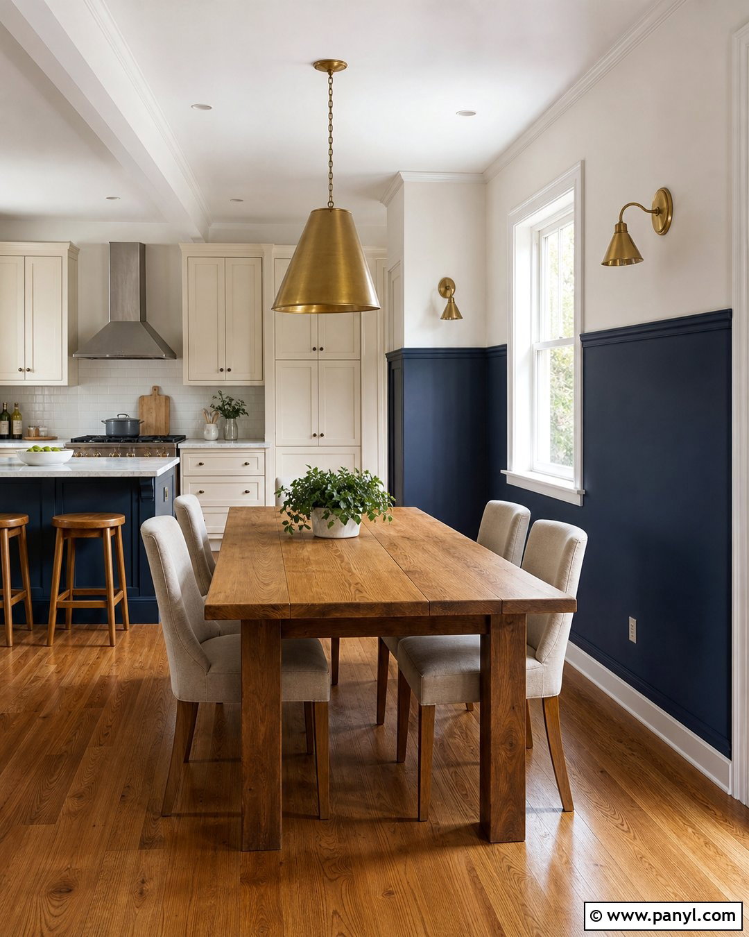 Half Painted Dark Blue Kitchen Walls - 35 dark blue kitchen walls