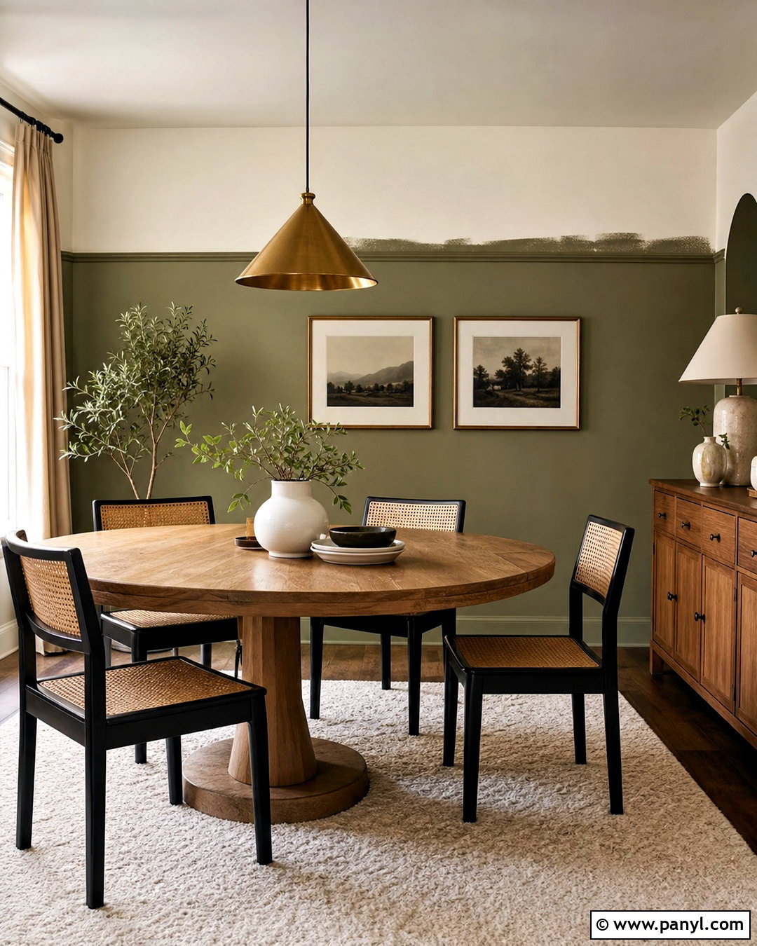 Half Painted Dining Room Feature Wall - 20 painted feature wall ideas