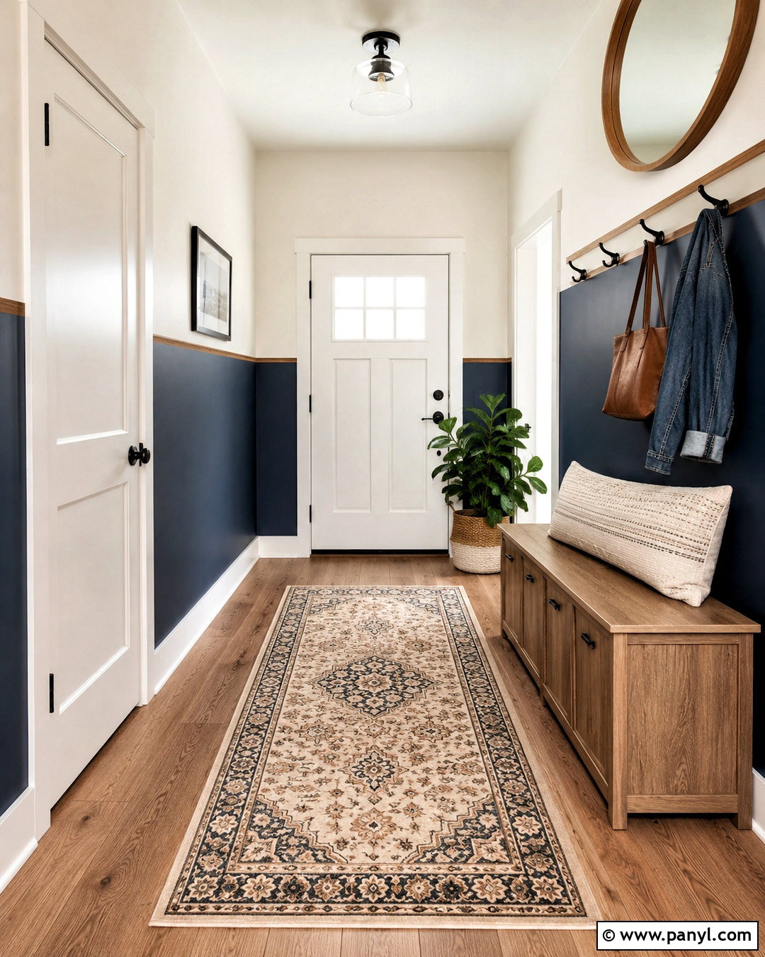 Half Painted Entryway Walls - 20 painting ideas for home walls