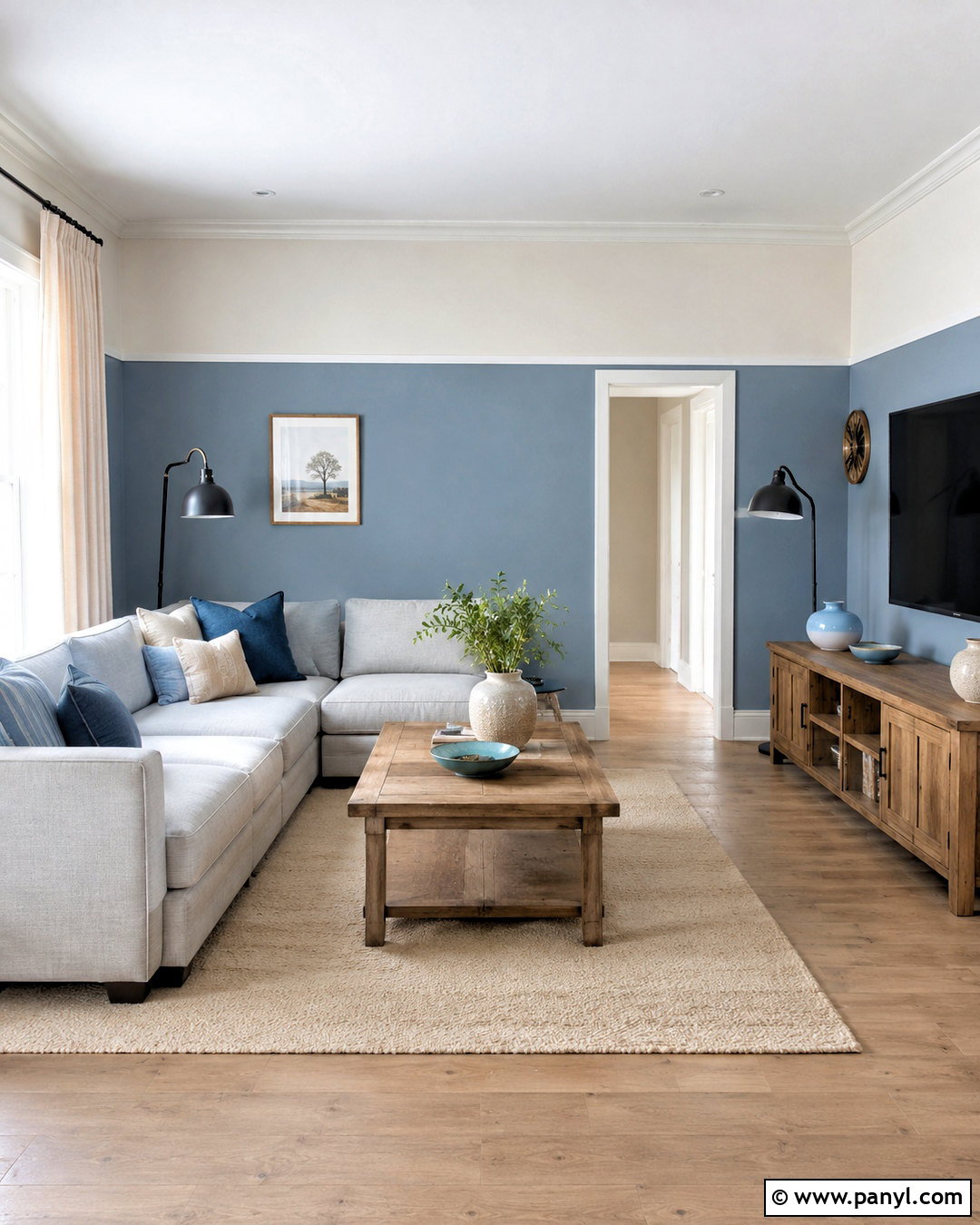 Half Painted Living Hall Walls - 20 living hall wall painting ideas