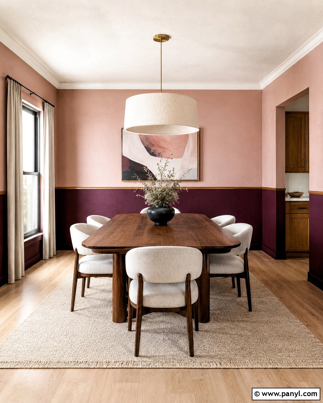 Half Wall Colour Blocking Dining Room - 20 colour blocking interior ideas