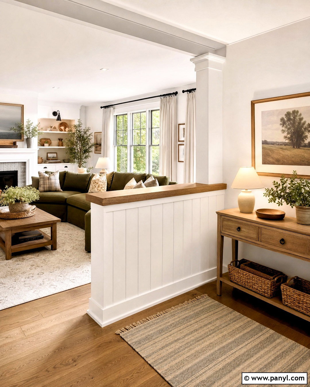 Half Wall Living Room Partition - 20 living room partition ideas