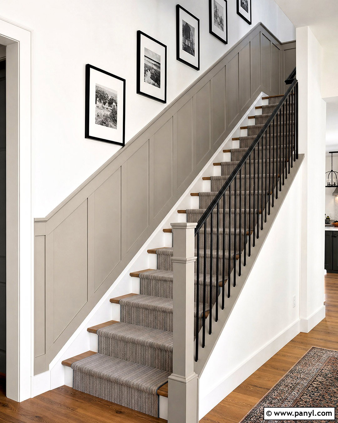 Half Wall Paneling Along Stairs - 20 half wall accent ideas