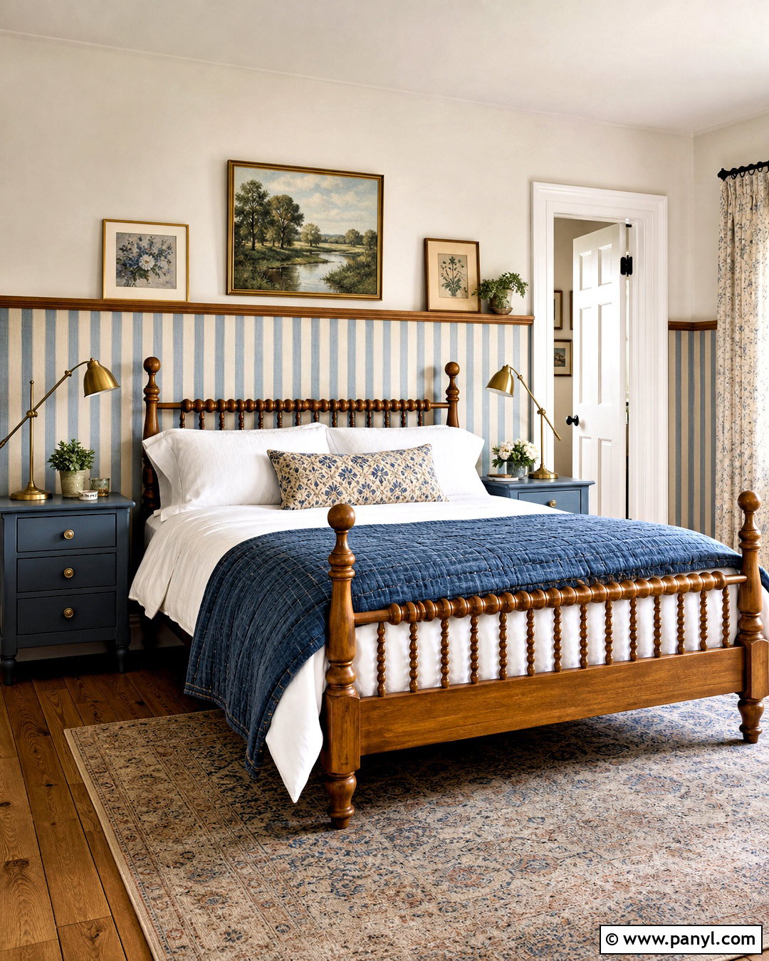 Half Wall Striped Bedroom - 20 striped walls bedroom ideas