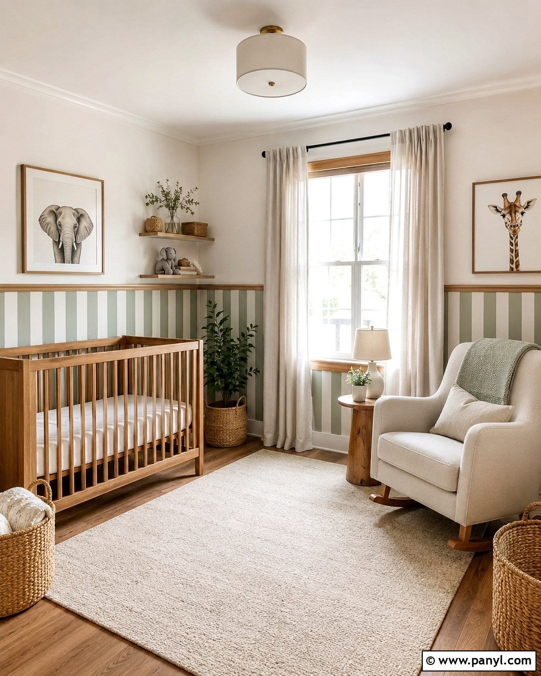 Half Wall Vertical Stripes - 20 Stripe On Wall Ideas