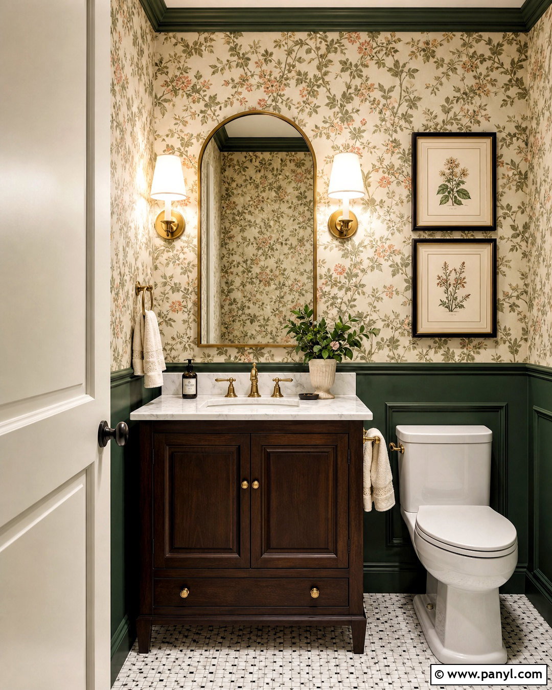 Half Wall With Floral Wallpaper - 20 painting half wall ideas