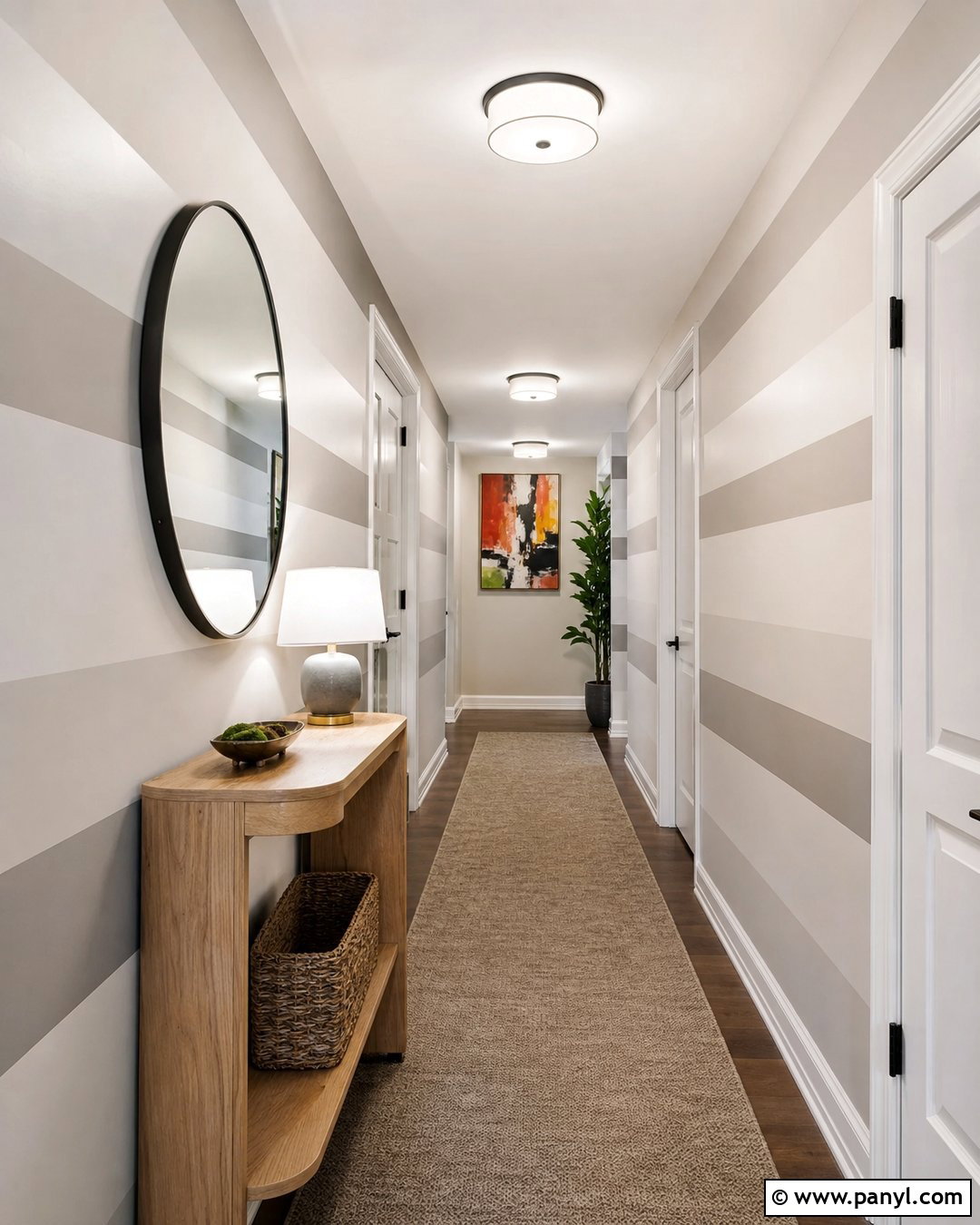 Hallway Horizontal Wall Stripes - 30 Horizontal Stripes On Wall Ideas