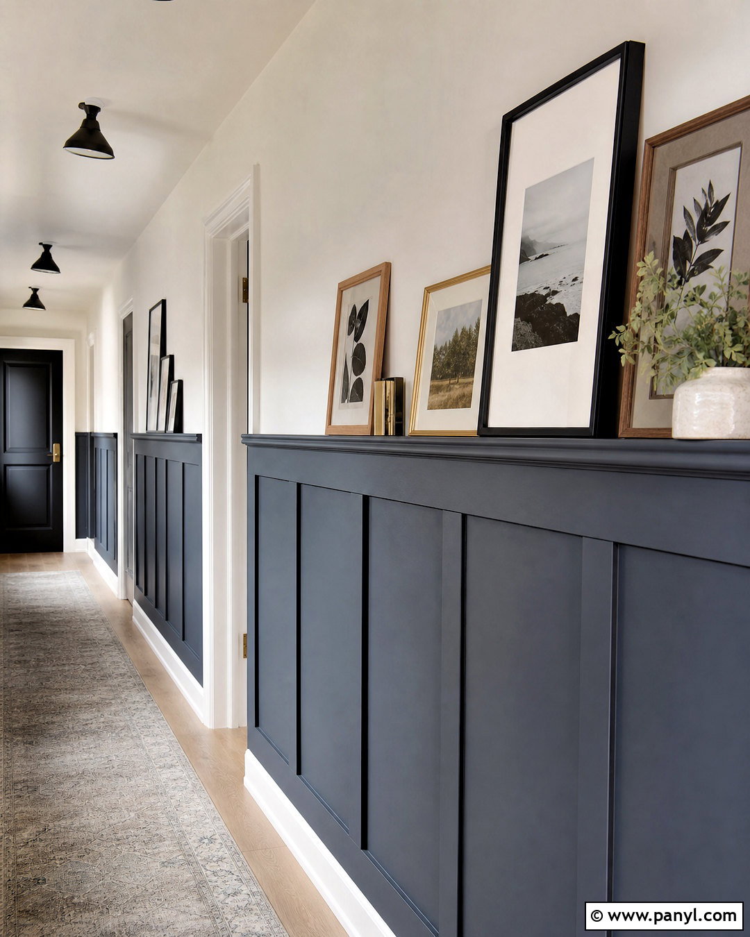 Hallway Paneling With Picture Ledge - 20 half wall paneling ideas hallways