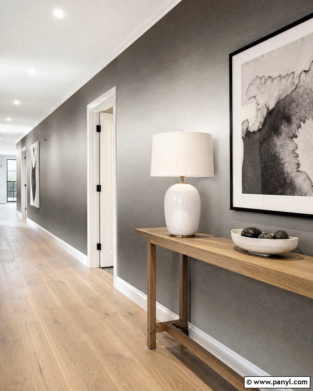 Hallway Silver Ombre Wall - 35 silver shimmer wall ideas