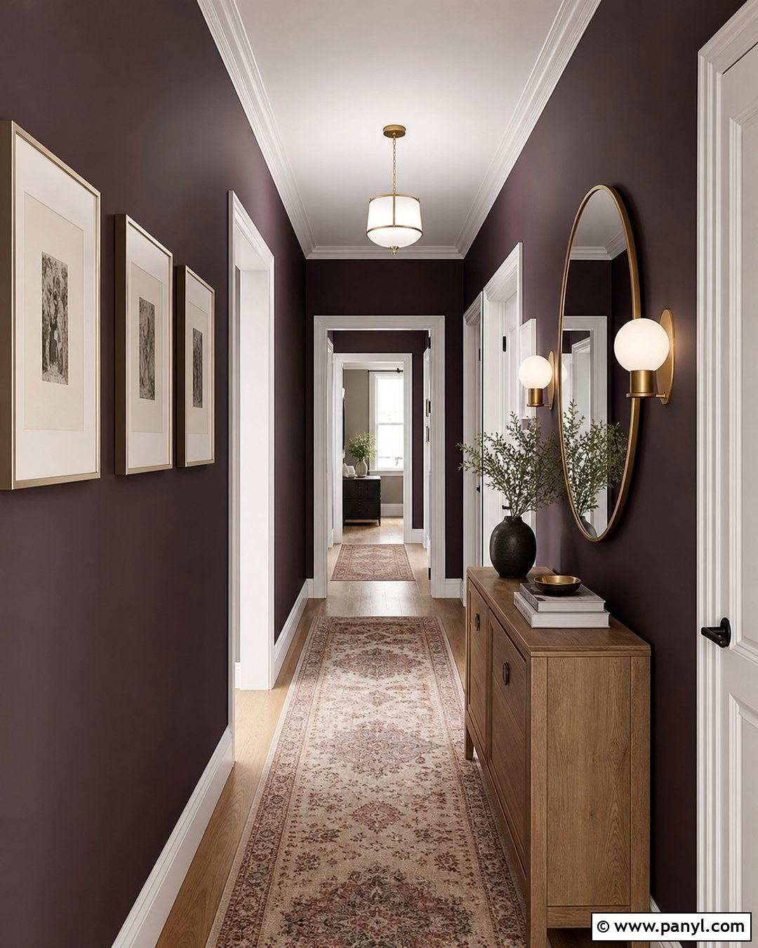 Hallway With Dark Purple Walls - 35 Dark Purple Walls