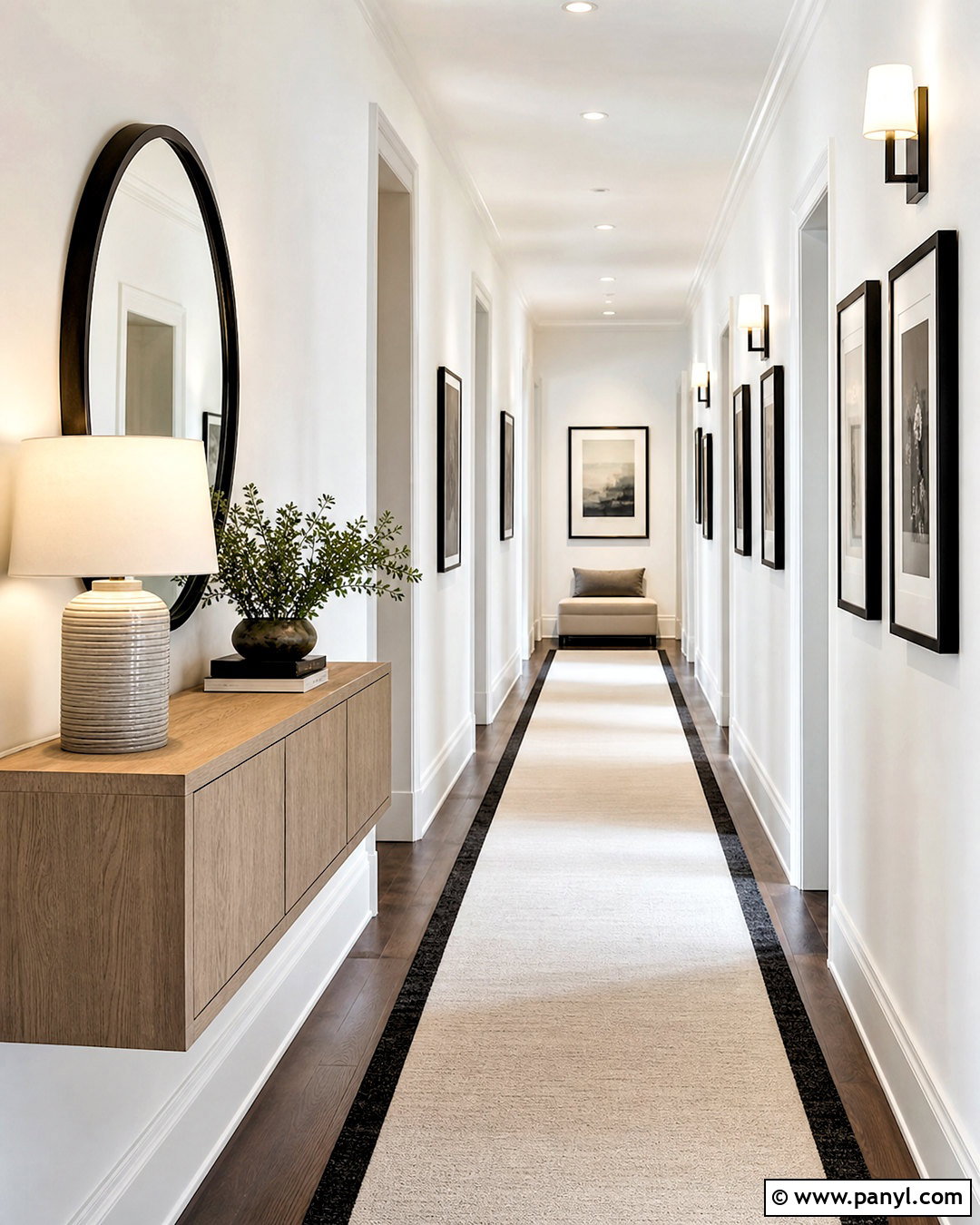 Hallway With Dark Wood Floors - 20 dark wood floors white walls
