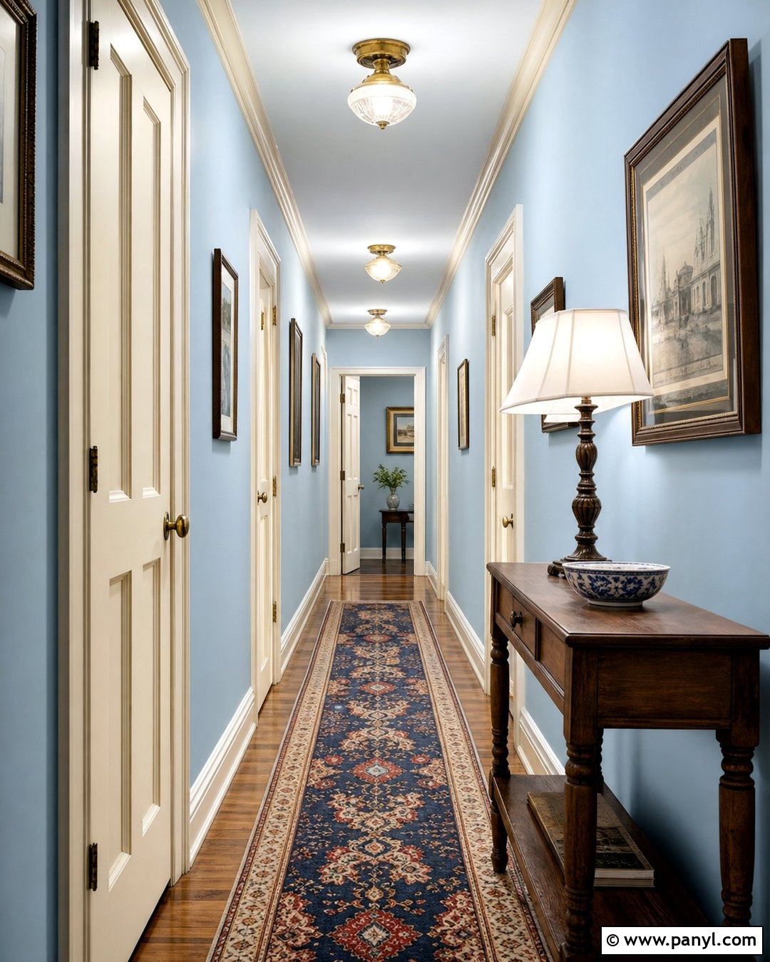 Hallway With Light Blue Walls - 50 light blue walls