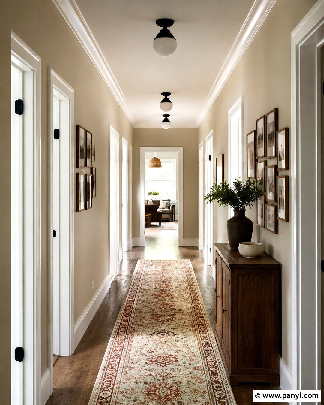 Hallway With Light Brown Walls And White Trim - 20 Light Brown Walls With White Trim Ideas
