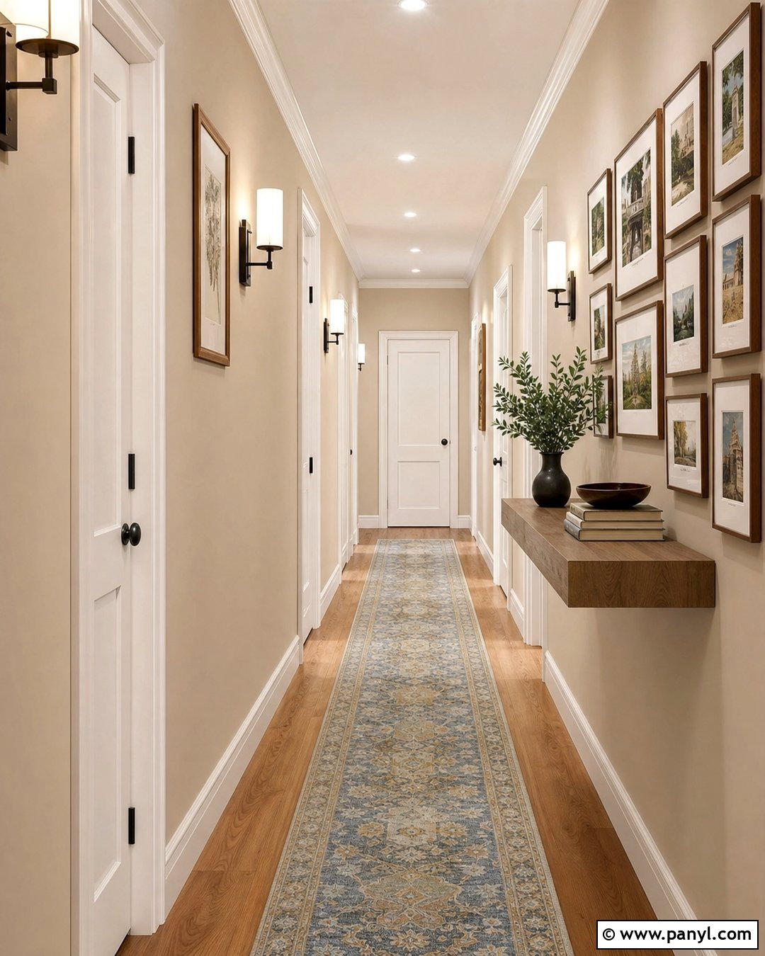 Hallway With Vanilla Latte Walls - 50 Vanilla Latte Color Wall Ideas