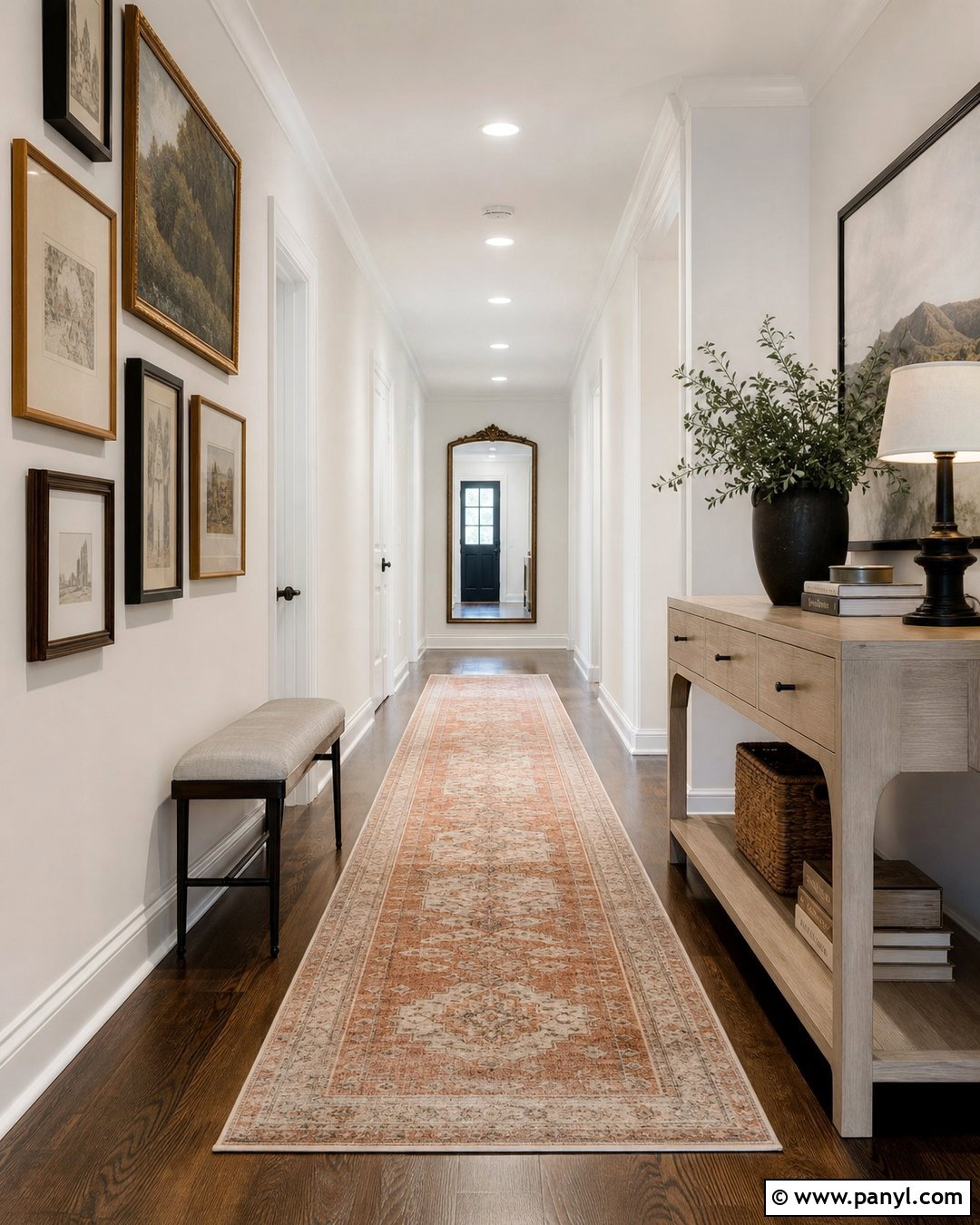 Hallway With White Walls And Dark Wood Floors - 20 White Walls Dark Wood Floors