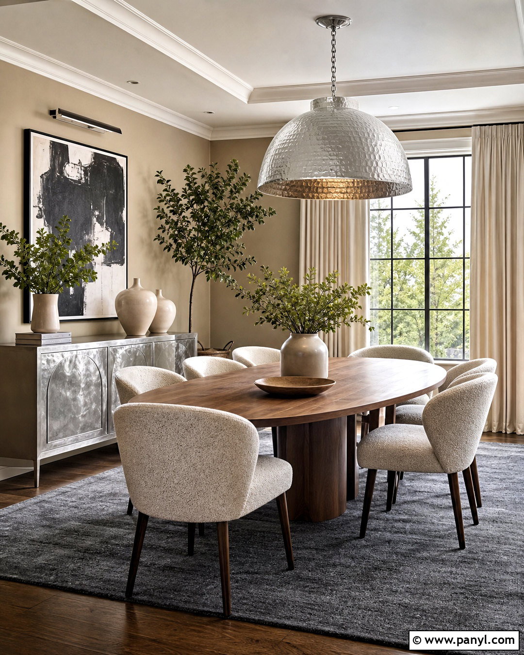 Hammered Silver Dining Room - 20 silver texture ideas