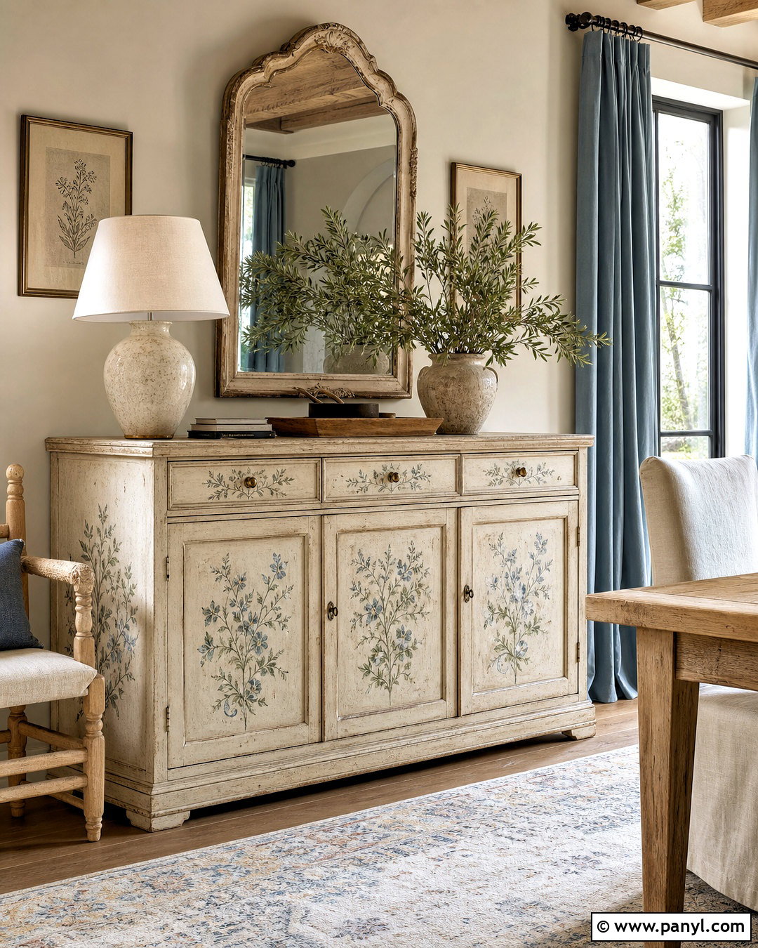 Hand-Painted French Country Sideboard - 20 french country sideboard ideas