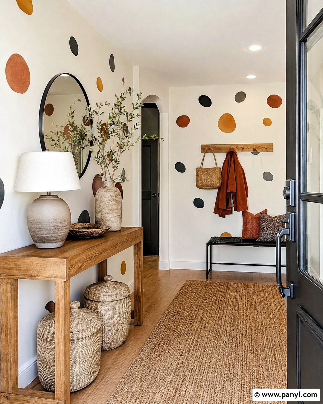 Hand Painted Polka Dot Entryway - 20 polka dot pattern design ideas
