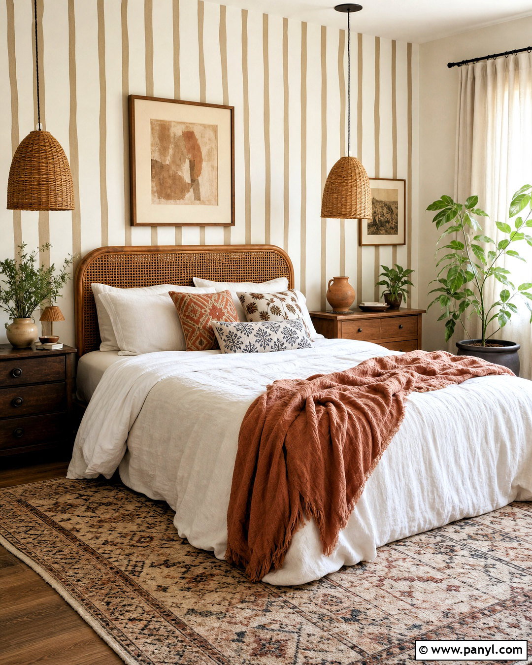 Hand-Painted Striped Bedroom Walls - 20 striped bedroom walls