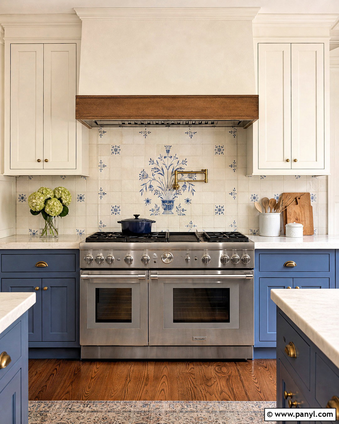 Hand-Painted Tile Backsplash - 20 kitchen backsplash ideas