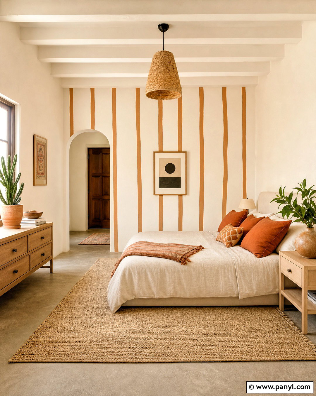 Hand-Painted Wall Stripes - 20 how to paint stripes on a wall ideas
