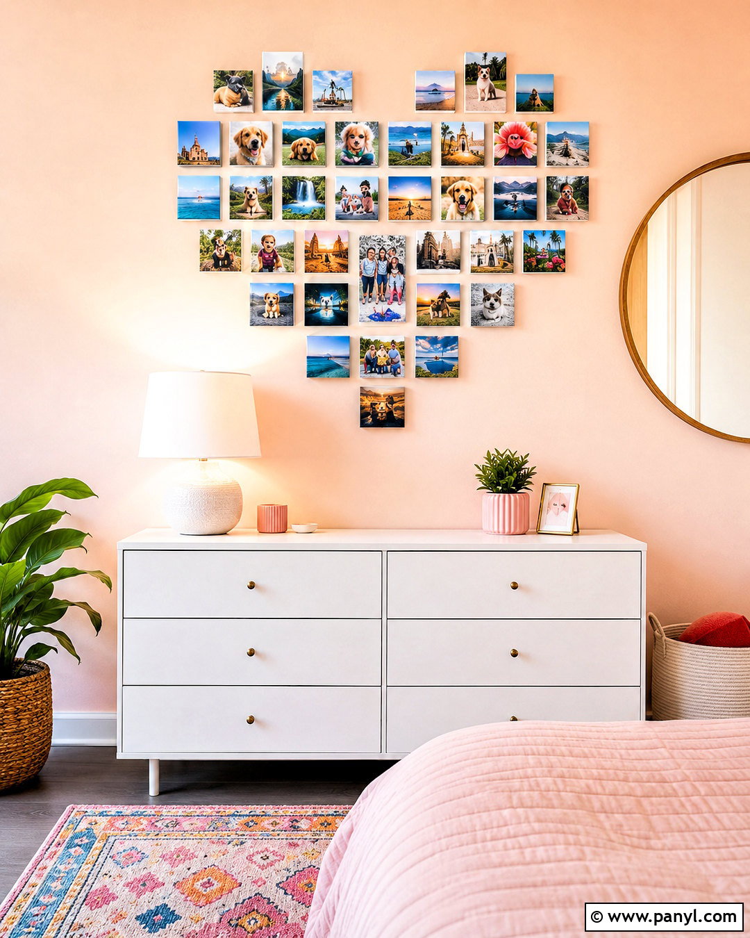 Heart Photo Collage Wall - 20 photo collage wall ideas
