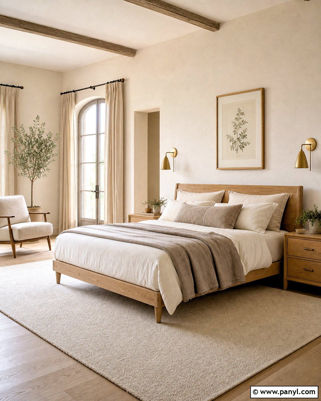 Heron Plume Bedroom With Natural Linen - 20 heron plume sherwin williams ideas
