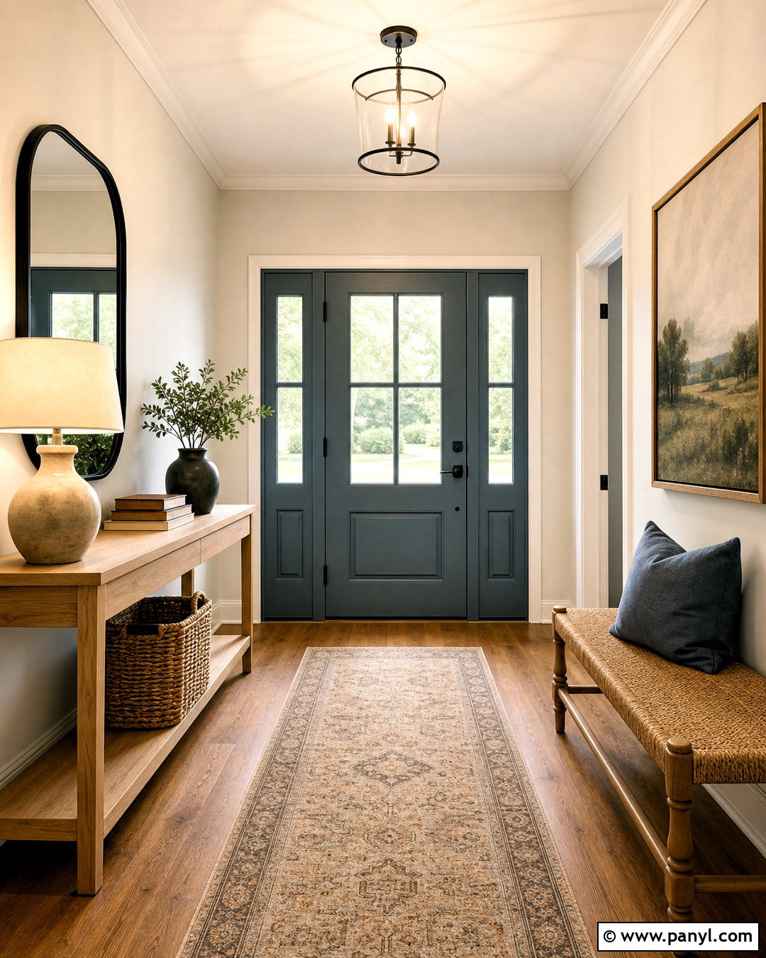 Heron Plume Entryway With Oak Flooring - 20 heron plume sherwin williams ideas