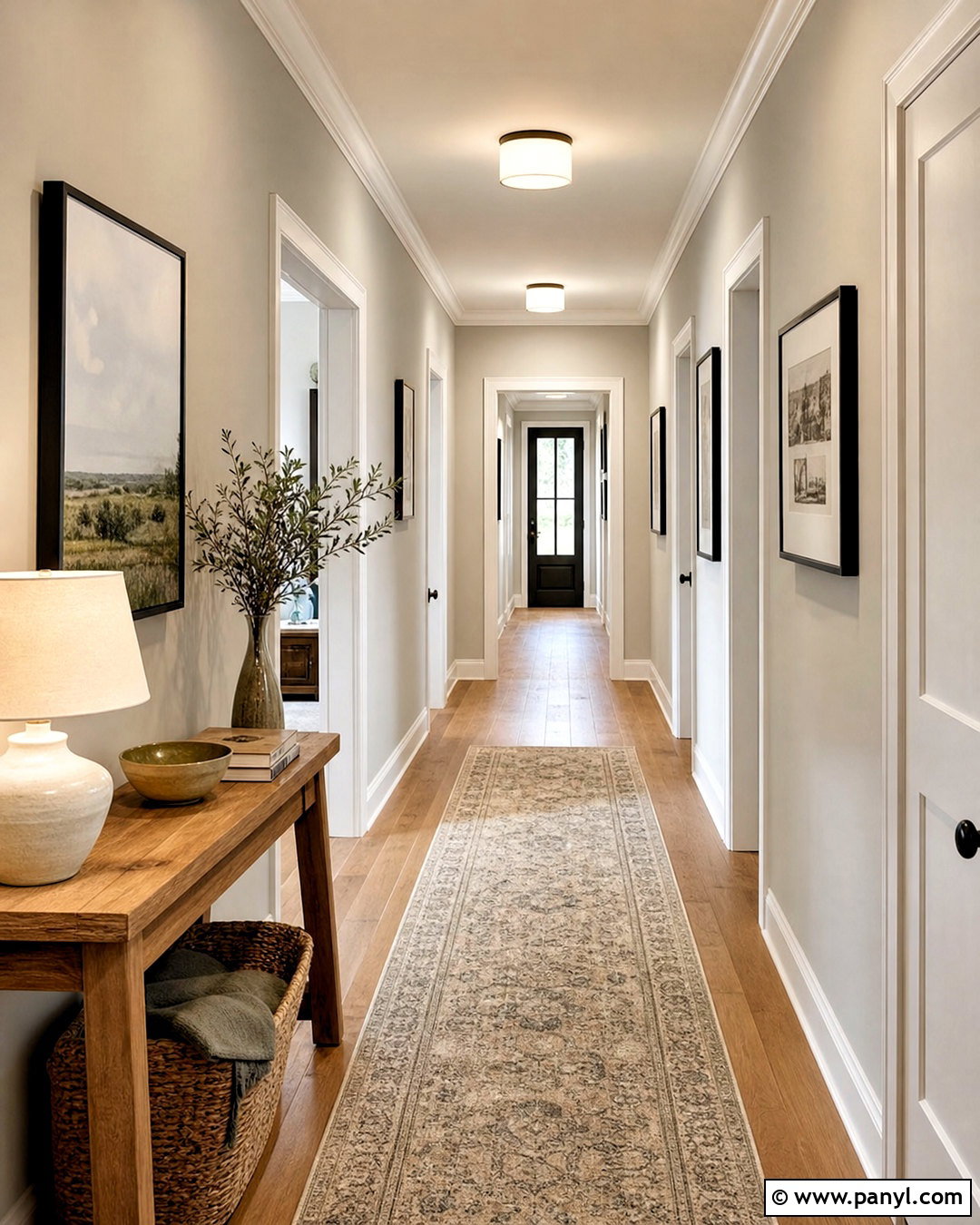 Heron Plume Hallway With Picture Frames - 20 heron plume sherwin williams ideas