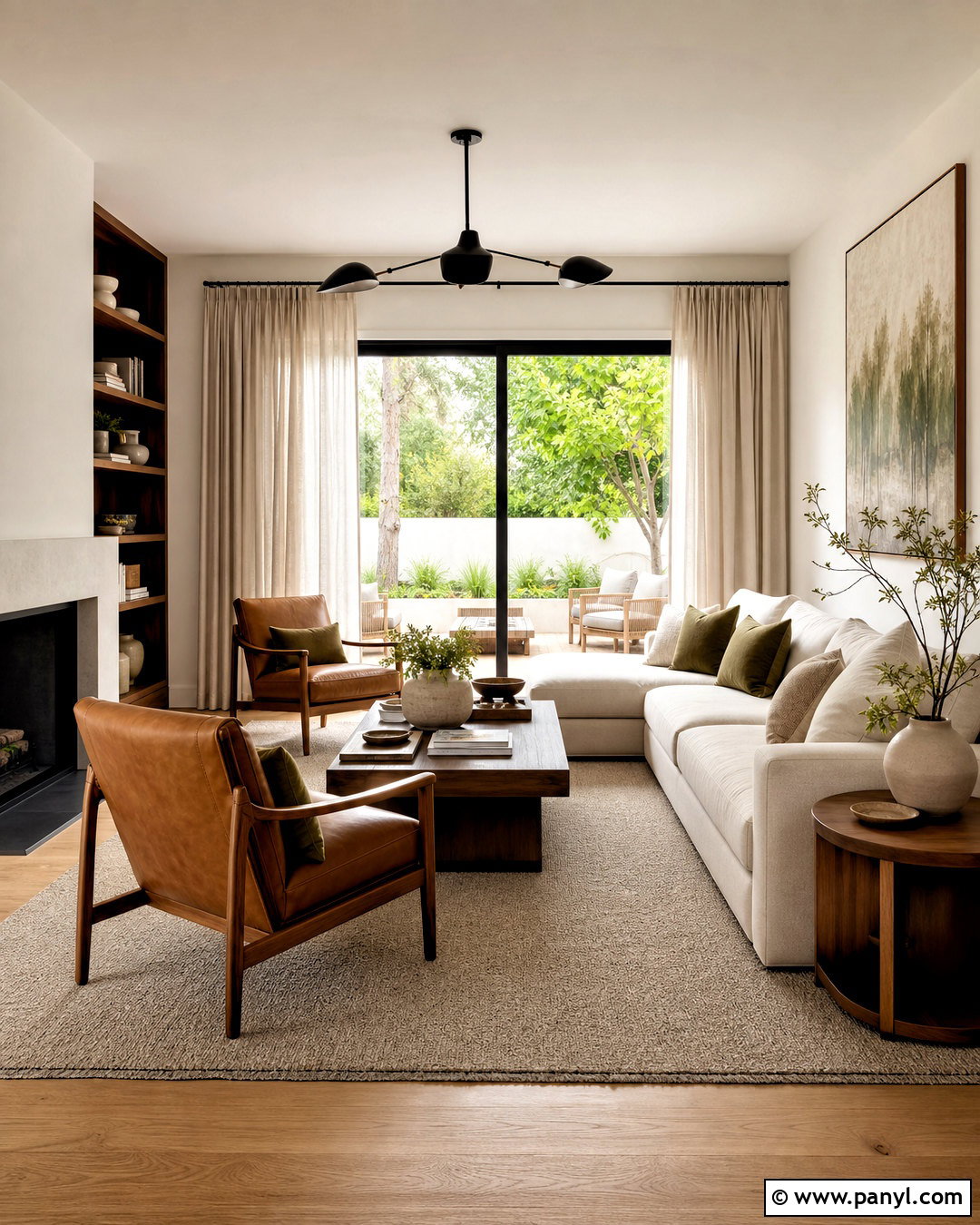 Heron Plume Living Room With Warm Wood - 20 heron plume sherwin williams ideas