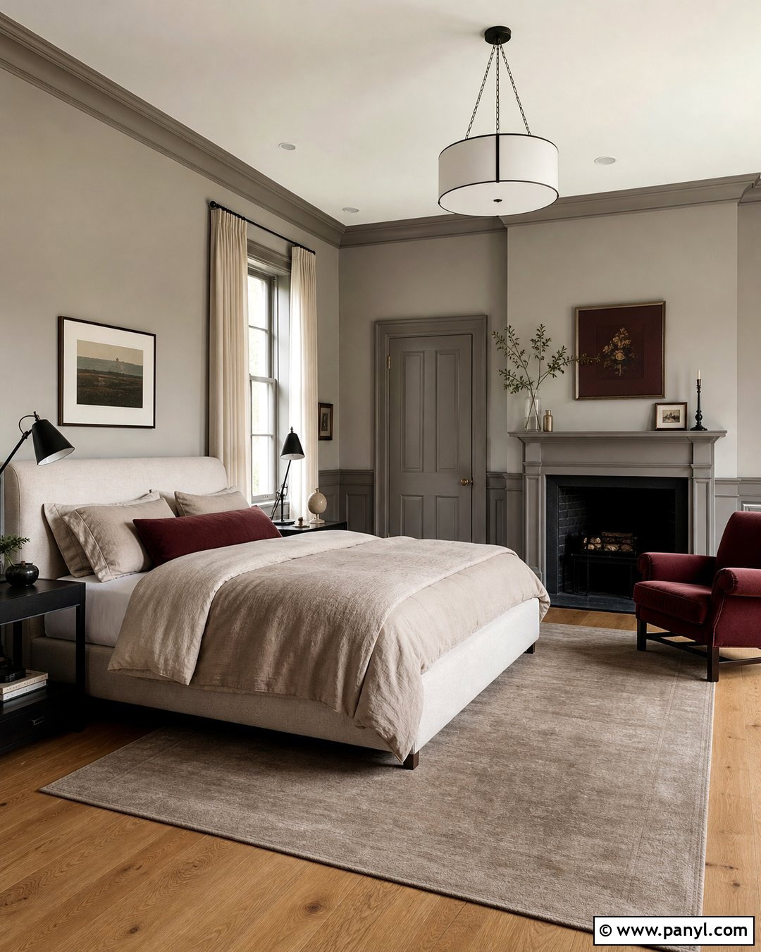 Heron Plume Walls With Pachyderm Trim - 25 Sherwin Williams Wall And Trim Combo Ideas