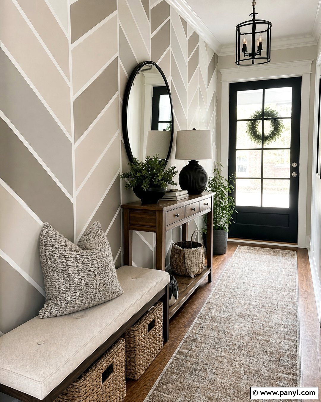 Herringbone Geometric Wall Pattern - 35 geometric wall paint patterns