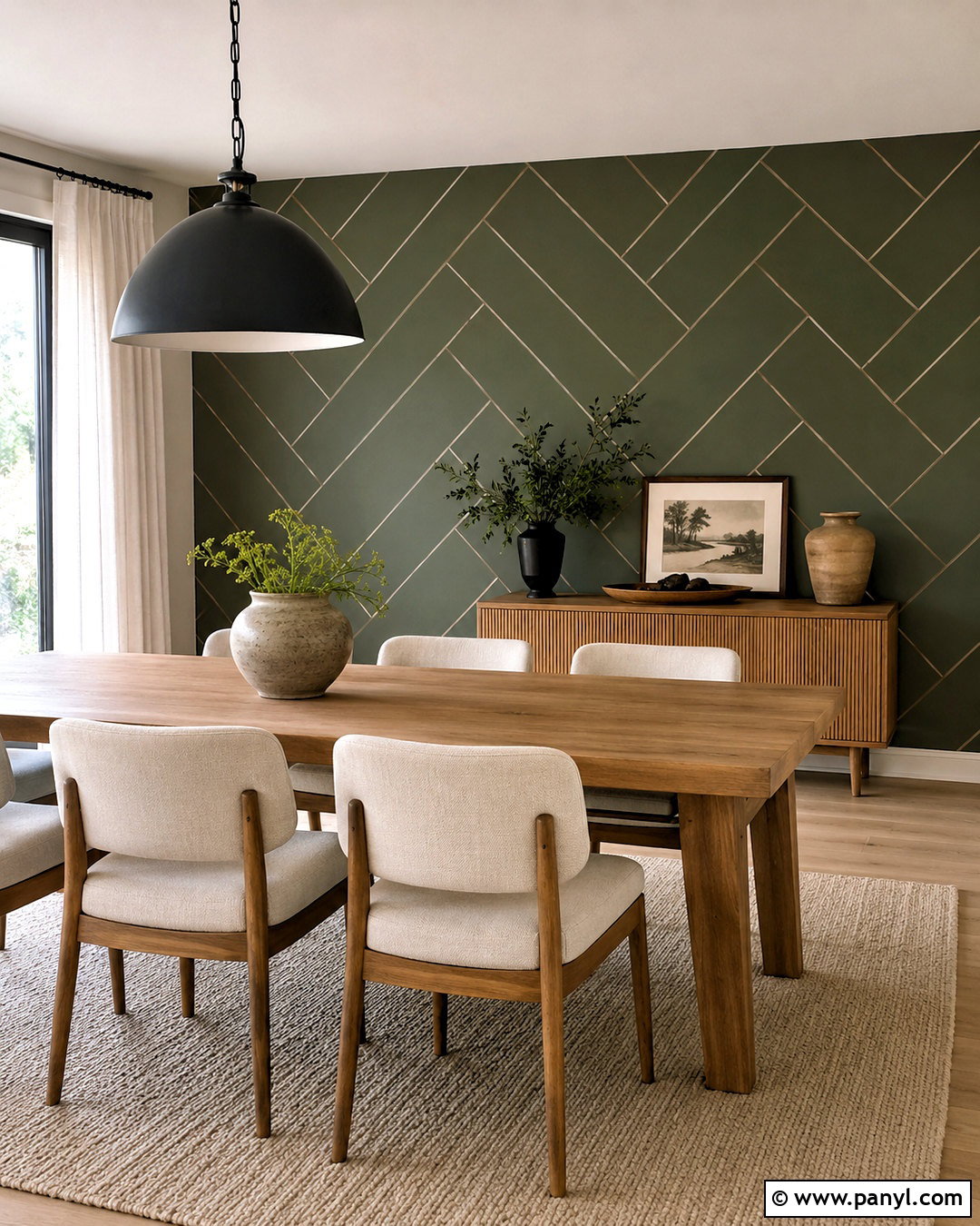 Herringbone Painters Tape Wall - 20 painters tape wall ideas