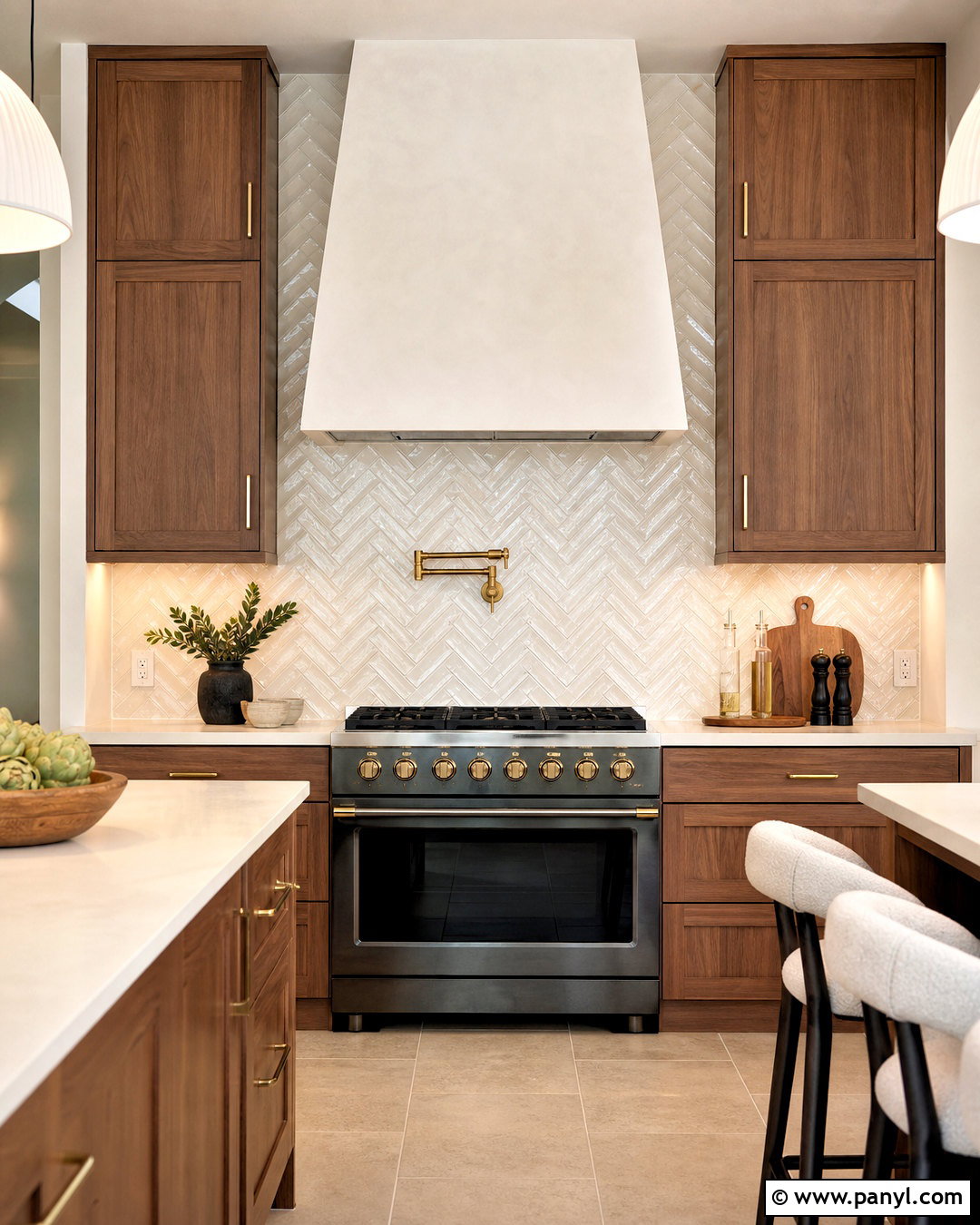 Herringbone Tile Backsplash - 20 kitchen backsplash ideas