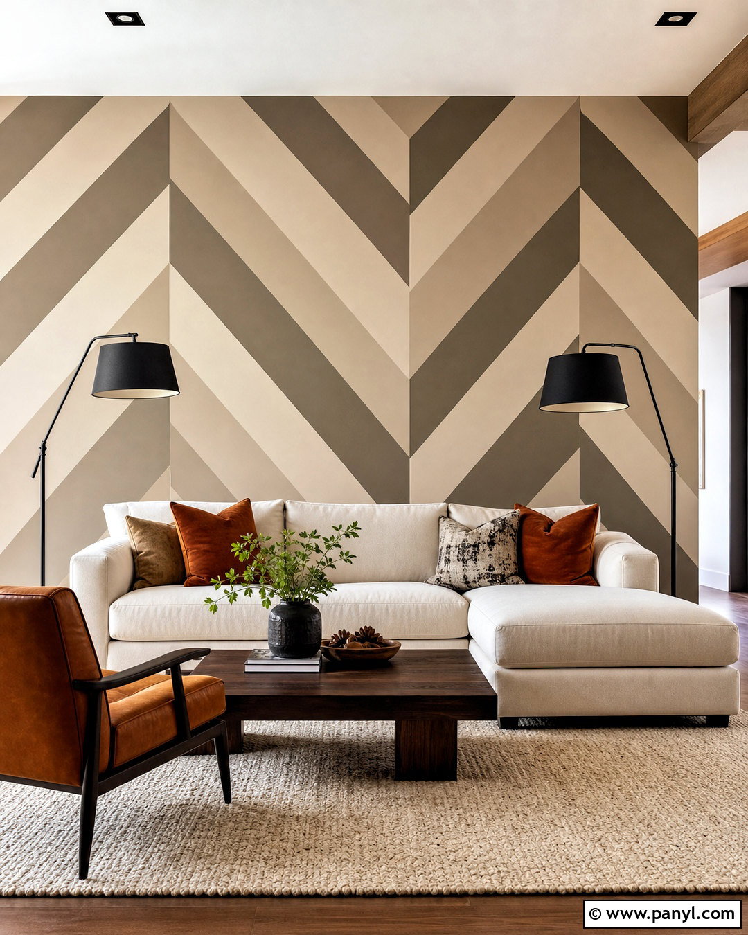 Herringbone Wall Paint Pattern - 20 wall paint patterns living room ideas