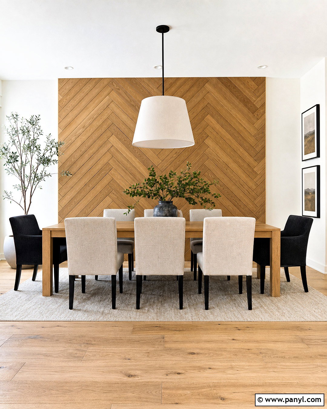 Herringbone Wood Accent Wall - 20 wood accent wall ideas